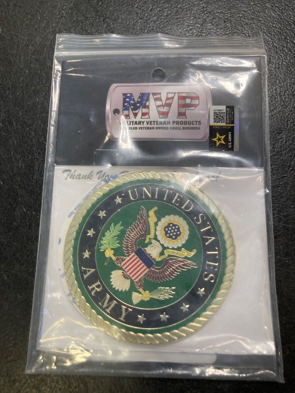 Photo 1 of 3.5" Army Medallion – Army Gift for Veterans, US Army Logo for Car & Truck Display - Army 3.5" Medallion