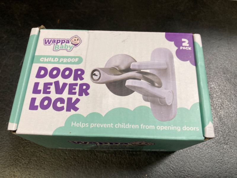 Photo 1 of Door Lever Lock (2 Pack) – Prevents Toddlers from Opening Doors – Easy One-Hand Operation for Adults – Durable ABS with 3M Adhesive Backing – No Tools Needed for Install