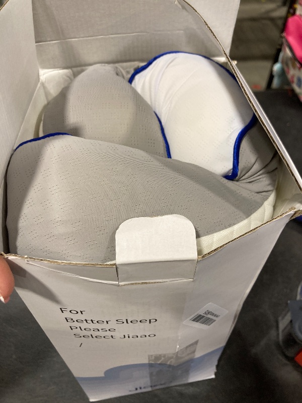 Photo 1 of Cervical Neck Pillow for Pain Relief, Ergonomic Side Sleeper Pillow for Neck Support, Cooling Memory Foam Pillows Contour Orthopedic Bed Pillow for Back Stomach Sleepers (White)