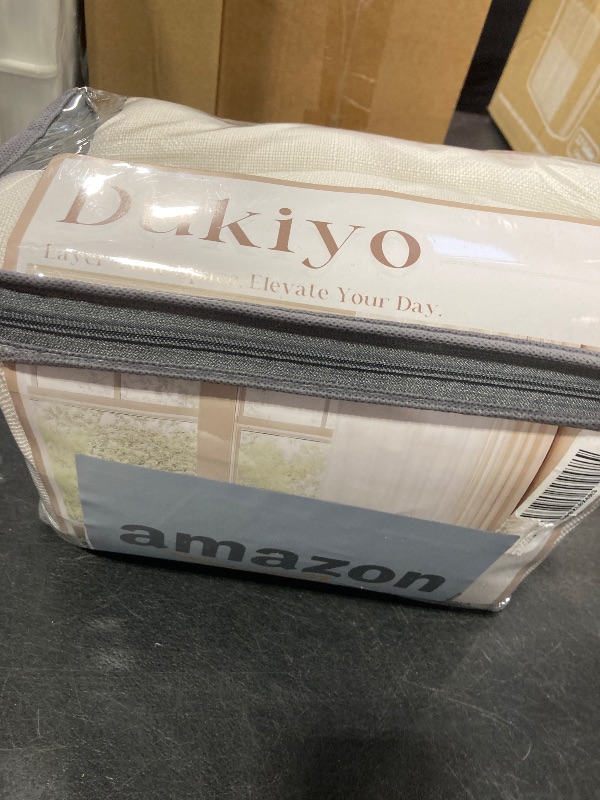 Photo 1 of 102 Inch Linen Curtains for Living Room Dining 2 Panels Grommet Bronze Light Filtering Farmhouse Large Window Drape Flax Burlap Cream Ivory Curtain 102 Inches Long for Sliding Glass Door Bedroom