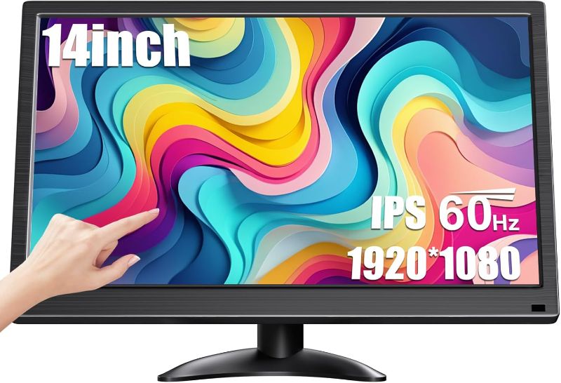Photo 1 of 14 Inch Touch Screen Monitor FHD 1080P 60hz 99% sRGB IPS HDMI USB-C Computer Monitor Plug & Play, for Laptop PC Phone Raspberry Pi Switch PS4 PS5