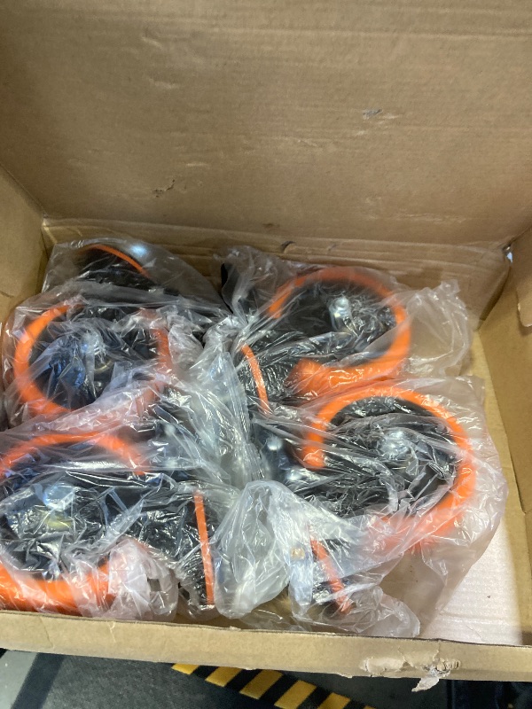 Photo 1 of 4 inch Stem Caster Wheels 2000lbs, Threaded Stem Casters Set of 4 Heavy Duty,3/8"-16 x 1(Stem Diameter 3/8", Length 1"), Safety Dual Locking Caster, Industrial Castor Wheels for Cart,Furniture