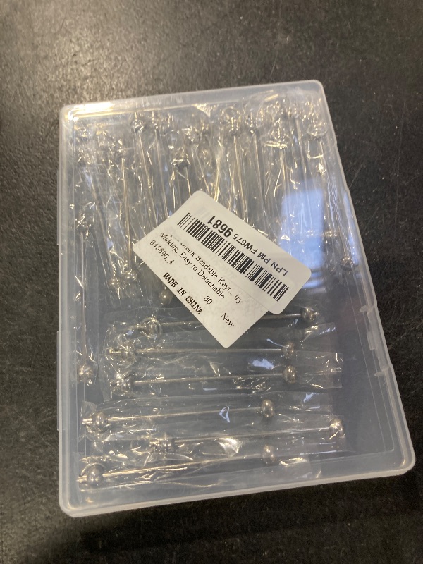 Photo 1 of 30pcs Blank Beadable Keychain Bars Bulk Metal DIY Focal Bead Key Chain Bar Charms Making Supplies Beadable Keychain Bars Accessories for Pendant DIY Crafts Jewelry Making, Easy to Detachable