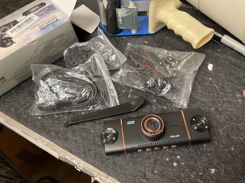 Photo 1 of 4 Channel 360° Dash Cam Front Rear Inside & Left Right,4K+1080P*3 FHD Car Camera,5GHz WiFi & App Control,8 IR Lamps Night Vision,24H Parking Mode,G-Sensor,Loop Recording,Includes 64GB SD Card?Black?