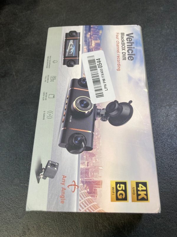 Photo 1 of 4 Channel 360° Dash Cam Front Rear Inside & Left Right,4K+1080P*3 FHD Car Camera,5GHz WiFi & App Control,8 IR Lamps Night Vision,24H Parking Mode,G-Sensor,Loop Recording,Includes 64GB SD Card?Black?