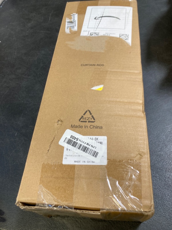 Photo 1 of Lootkell 2 Pack Modern Black Curtain Rods Set for Windows 72 to 144 Inches Adjustable Length Heavy Duty 1" Diameter Window Curtain Rod with Decorative Finials for Outdoor Bedroom Kitchen Living Room