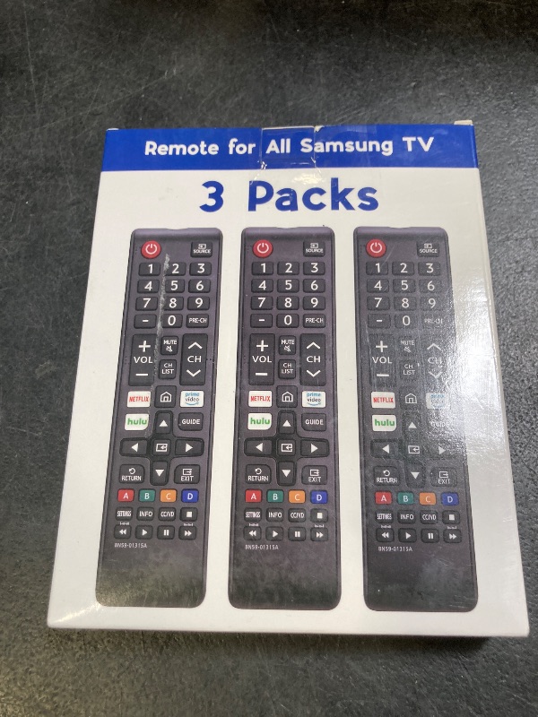 Photo 1 of 3 Pack Remote for All Samsung TV Remote, Replacement Compatible with All Samsung Smart TVs, LCD, LED, 3D, HDTV, Series TVs