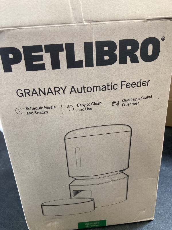 Photo 1 of PETLIBRO Automatic Cat Feeder – 3L Programmable Pet Food Dispenser with Airtight Storage, Timed Portion Control, Voice Meal Call & Dual Power Supply, Clog-Free Healthy Feeding for Cats & Small Dogs