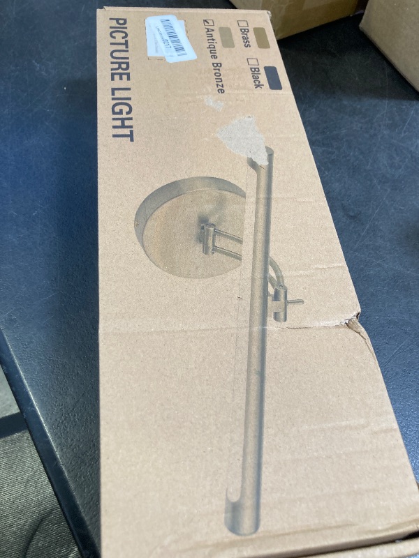 Photo 1 of 7Degobii Dimmable Picture Light Hard Wired 15.75" Inch Adjustable Swing Arm Antique Bronze Picture Frame Lights Led Display Light for Artwork 7W 3000K