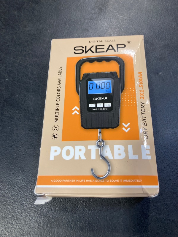 Photo 1 of Digital Fish Scale Hanging Scale Fishing Scale, SKEAP 110lb/50kg Luggage Scale,Fish Weighing Scale, Upgrade Large Handle & Backlit LCD Display, Black,Fishing Gifts for Men,Black