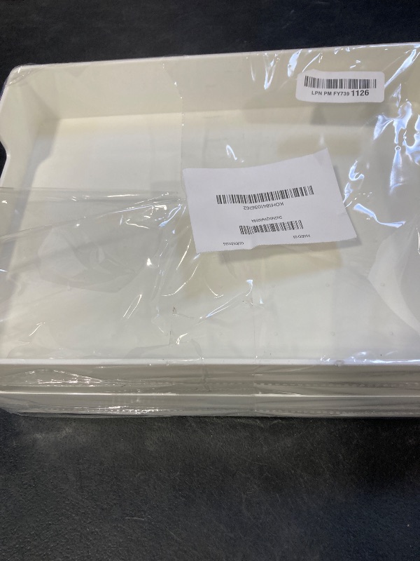 Photo 1 of RHONZHAO Desk Letter Tray, 2 PCS A4 Size Plastic Stackable File Document Organizer, Office Desktop File Paper Holder, Anti-Skid Stacking Support for Office Supplies (2X Off-White)