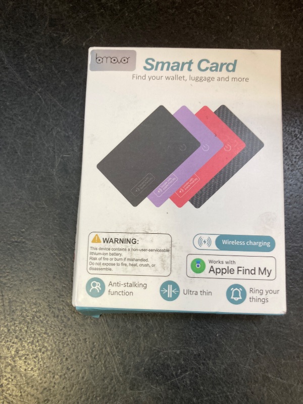 Photo 1 of 4 Pack - Smart Wallet Tracker Card 0.07in Slim - Tracking Card with Wireless Charging IP68 Waterproof, Works with Apple Find My, Practical Gift for Men Women Dad Mom Family Friends (iOS Only)