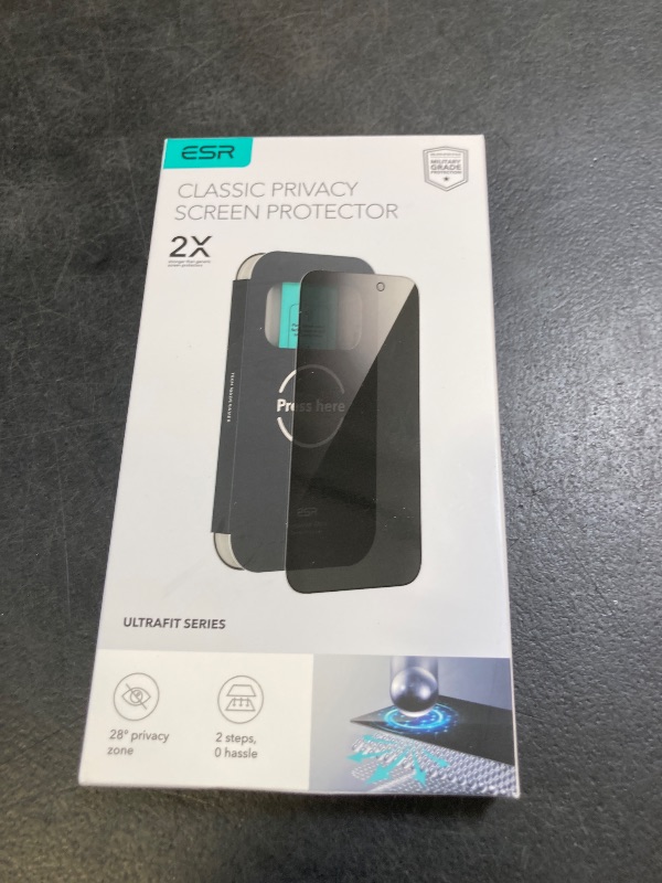 Photo 1 of ESR 3 Pack for iPhone 17 Pro Max Privacy Screen Protector, Military Grade Shatterproof, 9H Hardness, Anti-spy Tempered Glass with UltraFit Tray