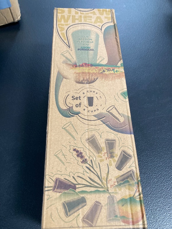 Photo 1 of Grow Forward Premium Wheat Straw Cups - 20 oz Unbreakable BPA Free Hard Plastic Cups - Reusable Lightweight Plastic Drinking Glasses for Kitchen, Outdoor, Water, Camping, RV - Seascape