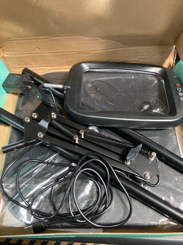 Photo 1 of 30X 10X Extra Large Floor Magnifying Glass with Light and Stand,7-inch Adjustable Height Floor Magnifying Lamp,2 in 1 Lighted Magnifiers for Close Work, Sewing,Crafts,Hobbies,Reading,Black