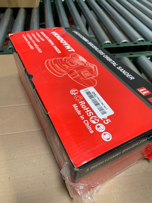 Photo 1 of 5 Inch Brushless Orbital Sander with 2Pcs 2.0Ah Batteries, 20V Cordless Electric Sander, 3 Variable Speeds 6000-12000 RPM Sanders for Woodworking, 30 Pcs Sandpapers and Dust Collection Bag