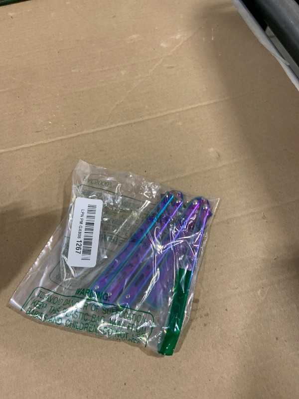 Photo 1 of 2 Pieces Combs Stainless Steel Folding Practice Combs Hair Styling Tools for Sport Outdoor Use (Colorful)