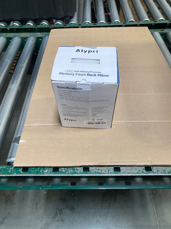 Photo 1 of Alypri Inflatable Memory Foam Travel Neck Pillow – Auto-Inflating with Twist Valve, Adjustable Cervical Support for Airplane, Car & Office – Compact, Lightweight & Portable (Black)