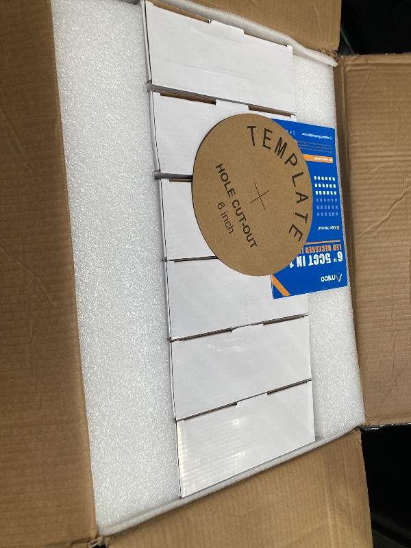 Photo 1 of Amico 24 Pack 6 Inch 5CCT Ultra-Thin LED Recessed Ceiling Light with Junction Box, 1050LM Brightness, Dimmable Canless Wafer Downlight, 12W, ETL&FCC