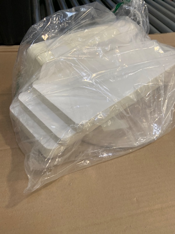 Photo 1 of 10 Pcs White Acrylic Buffet Risers with Mini Sign and Marker, Food Display Stands for Buffet Table Party Catering Dessert Jewelry Collectibles, Acrylic Cube Nesting Boxes with Hollow Bottoms 8 Sizes (10" 9" 8" 7" 6" 5" 4" 4" 3" 3")