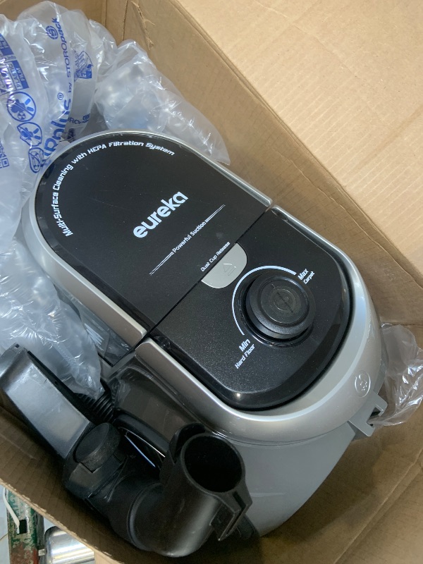 Photo 1 of Eureka Bagless Canister Vacuum Cleaner, Lightweight Vac for Carpets and Hard Floors, Silver with Black