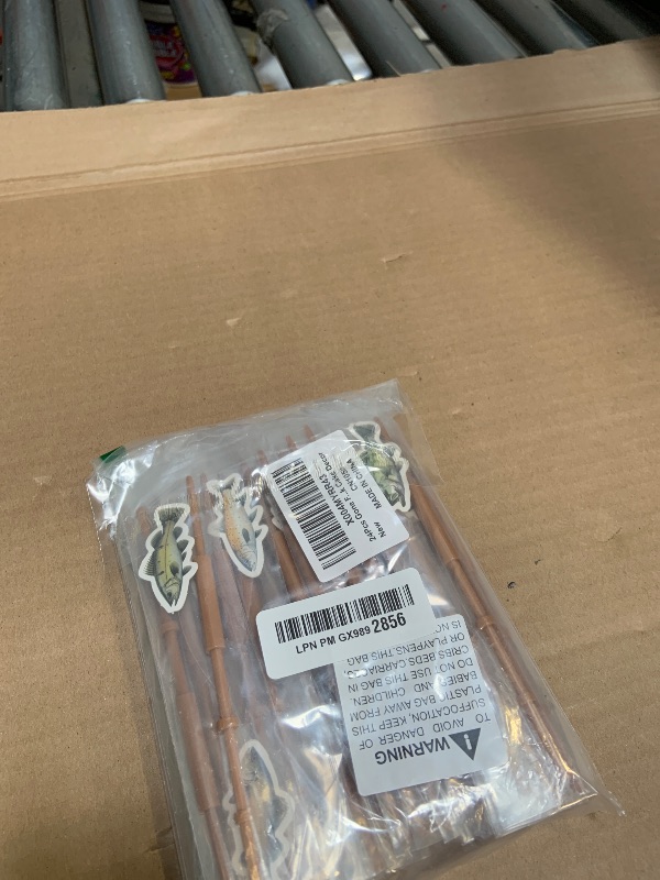 Photo 1 of 24Pcs Gone Fishing Mini Pole Picks Fish Rod Pole for Tropical Appetizer Pick Decoration Little Fisherman Cupcake Pole Picks Party Supplies Bulk for Fishing Birthday Party Drink Cake Decor