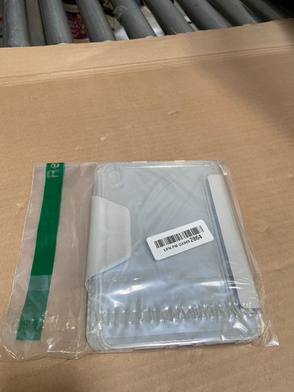 Photo 1 of STM OPP Case for iPad mini (A17 Pro/6th Gen) – Ultra-Slim Folio Cover with Origami Stand, Crystal Clear Back, Drop Protection, Integrated Apple Pencil Holder, Easy Port Access – Grey