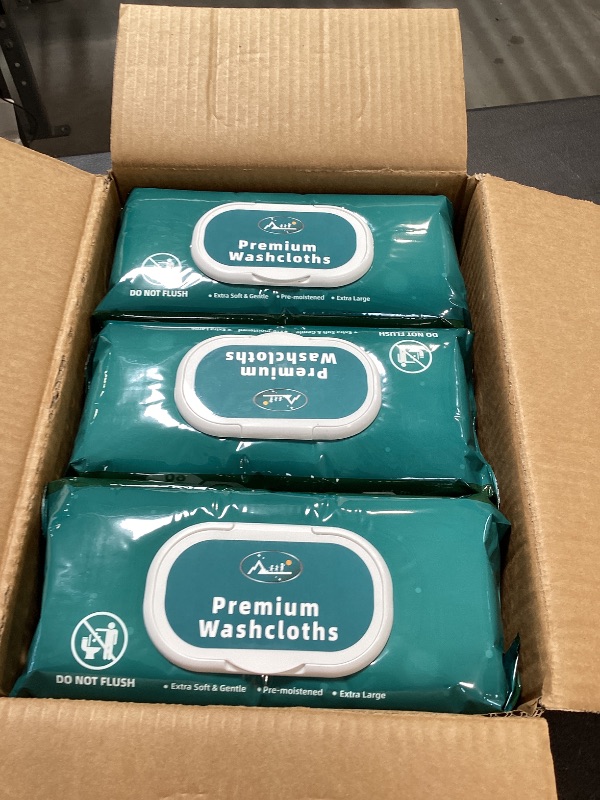 View 2 of [360 Count] Adult Wipes for Elderly, 8" x 12" Extra Large Adult Wipes for Incontinence & Cleansing - Disposable Washcloth for Elderly Bathing No-Rinse - Vitamin E & Aloe