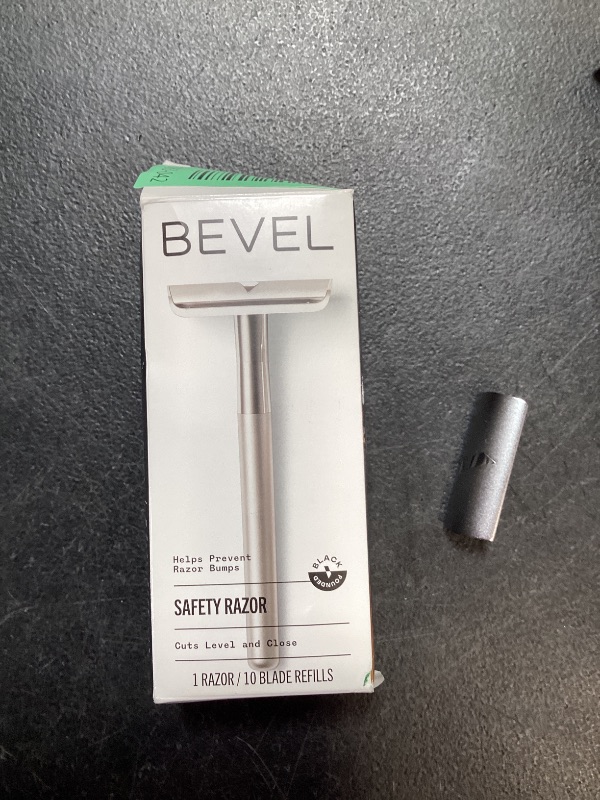 Photo 1 of Bevel Safety Razor with Brass Weighted Handle and 10 Double Edge Safety Blade Refills, Single Blade Razor for Men, Designed for Coarse Hair to Prevent Razor Bumps - Silver (Packaging May Vary)