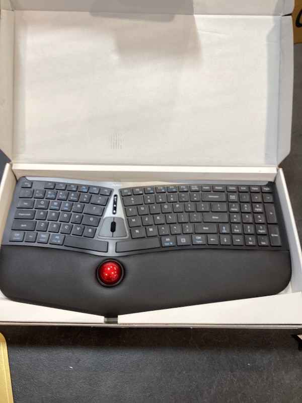 Photo 1 of Nulea RT07 Wireless Ergonomic Trackball Keyboard - Bluetooth and 2.4G USB Connectivity, Natural Typing, Wrist Rest,Split Keyboard, USB-C Rechargeable,Compatible with Mac/Windows