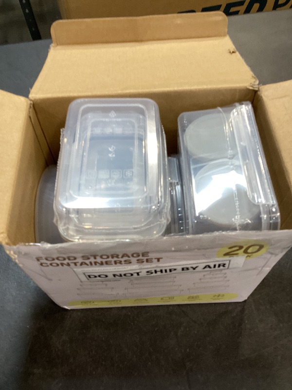 Photo 1 of JSCARES 40 PCS Food Storage Containers with Lids Airtight (20 Lids &20 Containers) - Leakproof Meal-Prep Containers for Kitchen Storage Reusable Plastic Microwave/Dishwasher Safe with Labels & Pen