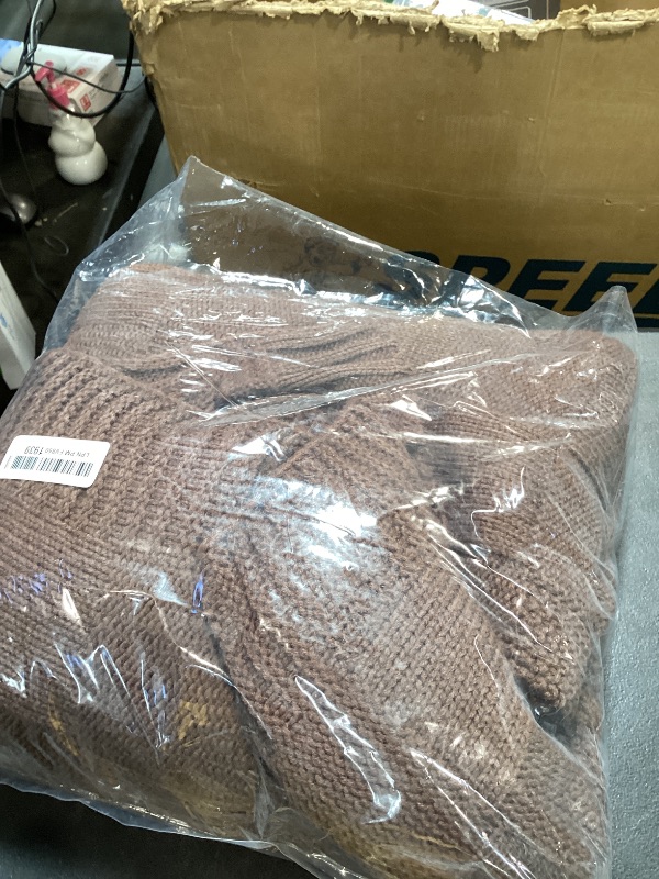 Photo 1 of CozeCube Check Knit Throw Blanket, Dark Brown Checkered Throw for Couch, Decorative Christmas Soft Cozy Warm Knitted Blanket for Bed Sofa Living Room, 60"X80"