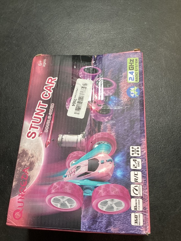 Photo 1 of QUNREDA RC Cars, Pink Remote Control Car for Girls, 2.4 GHZ Double Sided RC Stunt Car 360° Rotating Remote Control Crawler with Headlights Car Toys for 6 7 8 9 10 11 12 Girls Birthday Gift Grandkids