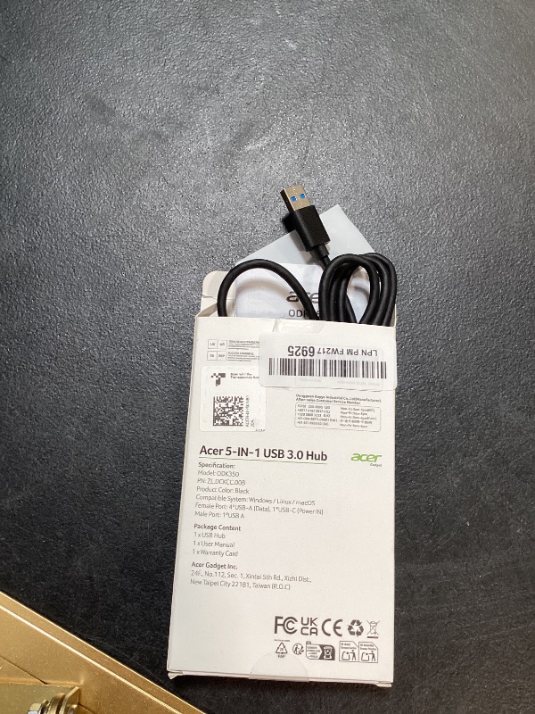 Photo 1 of Acer USB Hub 4 Ports, Multiple USB 3.0 Hub, USBA Splitter for Laptop with Type C Power Port, Extender for A Port Laptop, PC, Desktop and More (4ft)