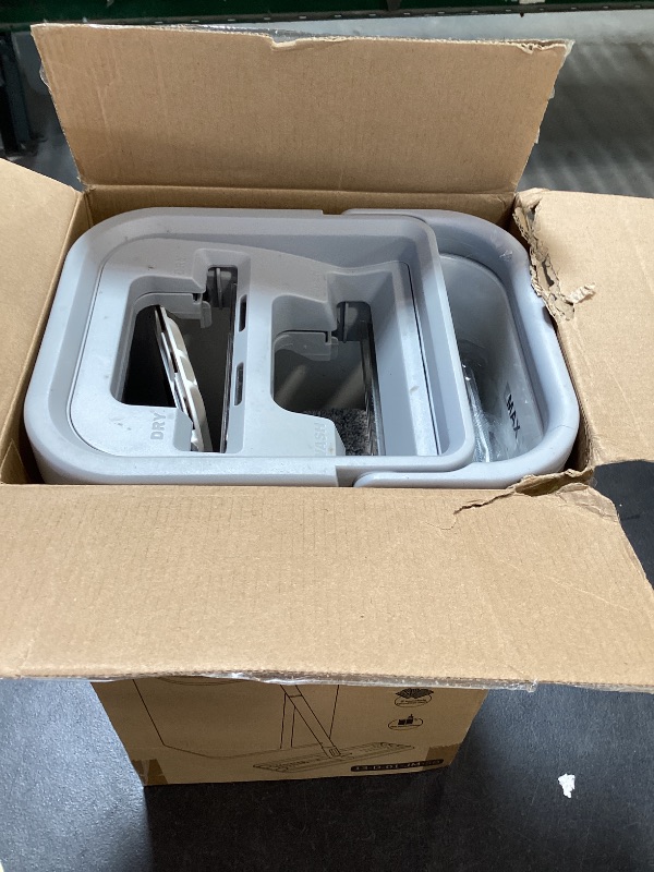 Photo 1 of JOYMOOP Mop and Bucket with Wringer Set, Hands Free Flat Floor Mop and Bucket, with 5 Washable Microfiber Pads, Wet and Dry Use, Floor Cleaning System