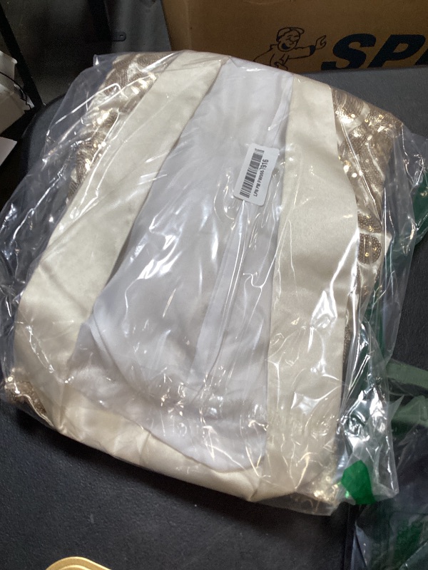 Photo 1 of PYJTRL Men Stylish Satin Face Sequins Floral Pattern Suit Jacket Blazer (Champagne Gold, S)