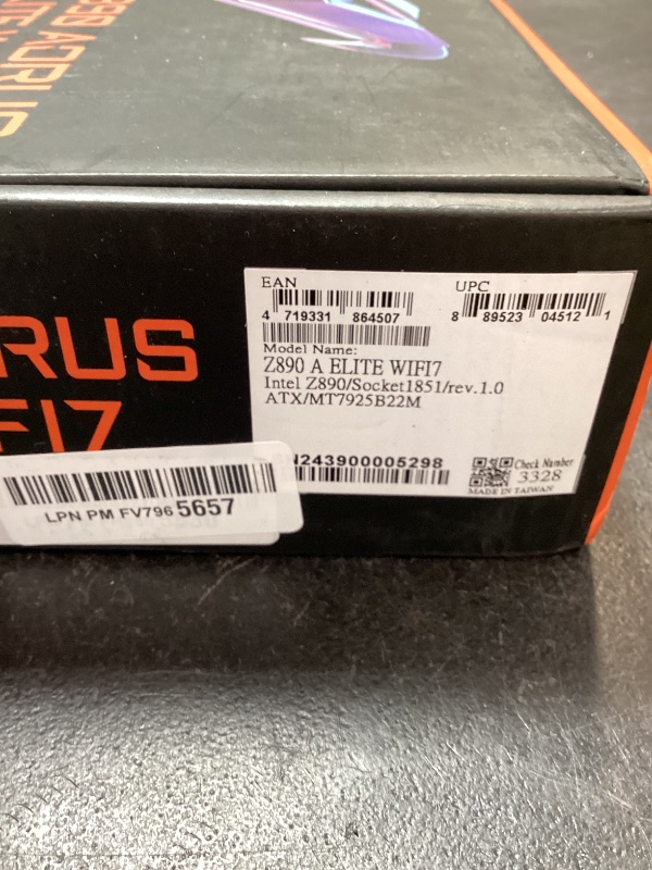 Photo 1 of GIGABYTE Z890 AORUS Elite WIFI7 Intel Core Ultra (Series 2) LGA 1851 Motherboard, ATX, DDR5, 4X M.2, PCIe 5.0, Thunderbolt 4, 2.5GbE LAN, EZ-Latch