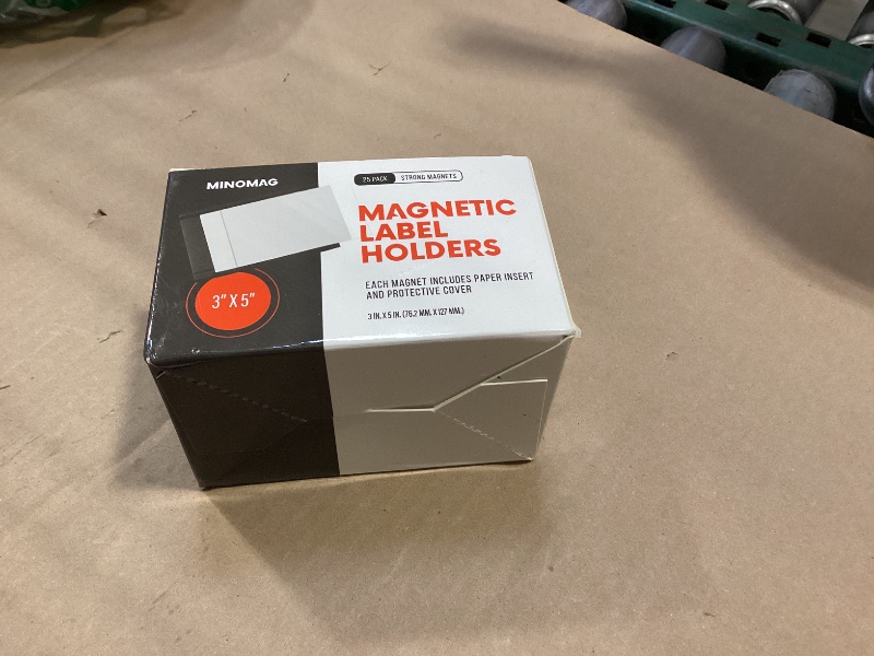 Photo 1 of 25pcs Magnetic Label Holders 3x5 Inches | C Channel Magnetic Index Card Holder for Steel Shelves, Warehouse Racks