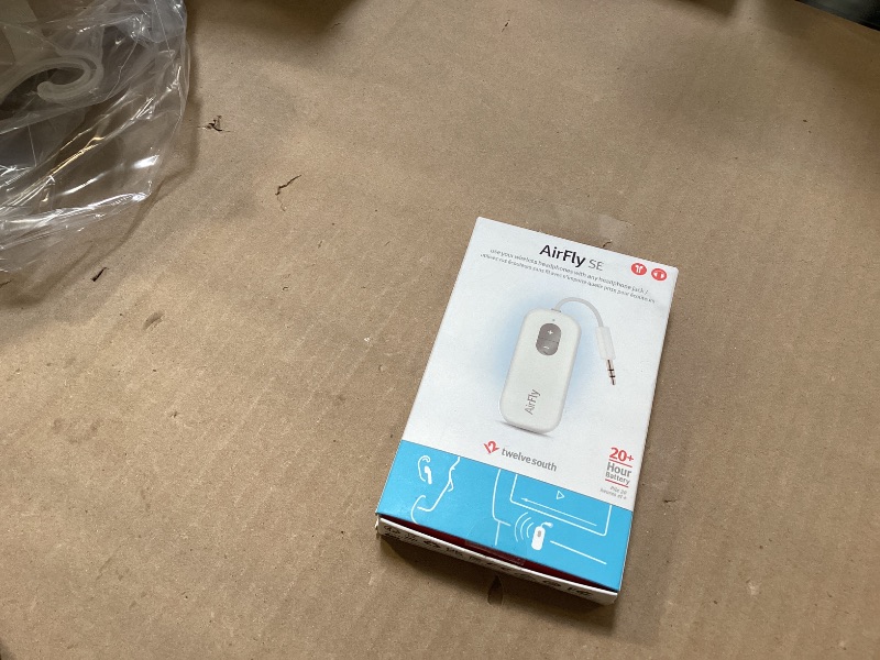 Photo 1 of Twelve South AirFly SE | Bluetooth Wireless Audio Transmitter Adapter for AirPods/Headphones, 20+ Hr Battery, Works with 3.5mm aux Jacks on Airplanes, TVs, Gym Equipment, and Travel
