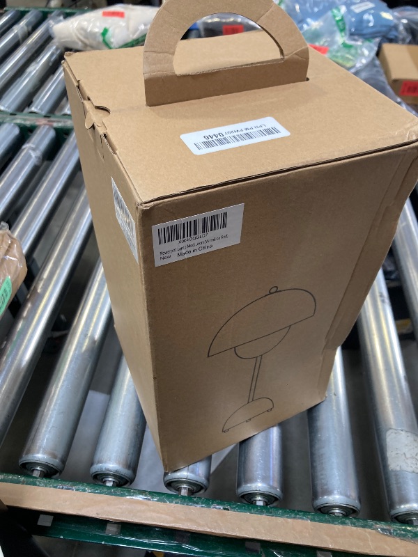 Photo 1 of 11.8 in. Portable Mushroom Task and Reading Dimming LED Touch Stick Lamp for Office, Living Room, Entryway, Bedroom, Red