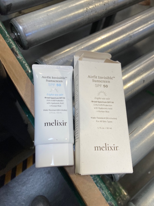 Photo 1 of Melixir Airfit Invisible™ Sunscreen SPF 50, Broad Spectrum Korean Rice Sunscreen for Face, Hyaluronic Acid, Moisturizing Daily Protection for Sensitive Skin, No White Cast, Waterproof (1.7fl.oz./50ml)