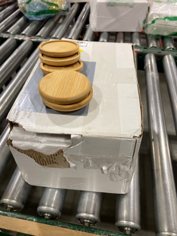 Photo 1 of Cindeer 12 Sets Succulent Plant Pot Ceramic Succulent Pots Container Cactus Pots with Bamboo Tray Small Cylinder Flower Plant Pot with Bamboo Saucers for Plants Indoor Outdoor(White,3 x 2.17 Inch)