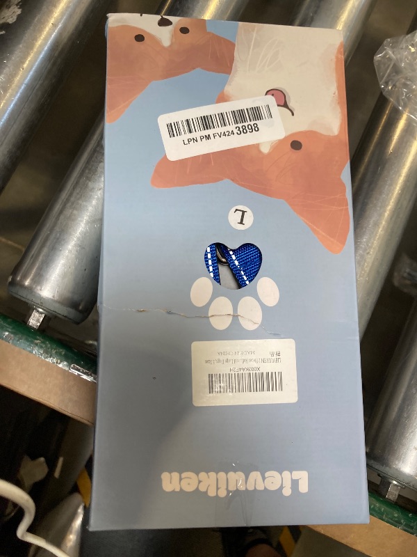 Photo 1 of LIEVUIKEN 2 Pack Reflective Dog Collar with Safety Locking Buckle, Adjustable Soft Breathable Comfortable Nylon Pet Collar for Small, Medium and Large Dogs, Navyblue, L