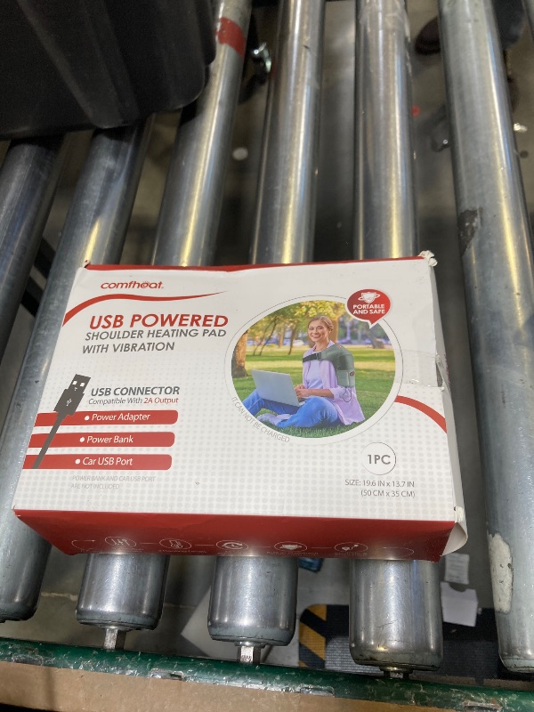 Photo 1 of Comfheat Shoulder Heating Pad Massager for Rotator Cuff Upper Arm Pain Relief, USB Powered Heated Shoulder Wrap with Vibration Massage for Women Men Travel Outdoor (Non-Rechargeable)