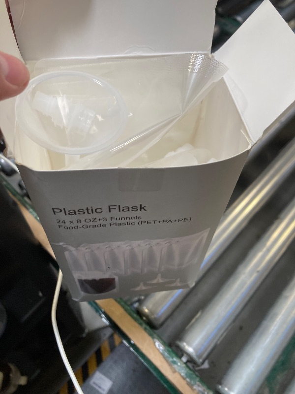 Photo 1 of 24 Pcs Plastic Flasks, 8 Oz Concealable and Reusable Drink Pouches, Leak-Proof Food Grade Plastic for Travel (8OZ-24PCS +3 Funnels)