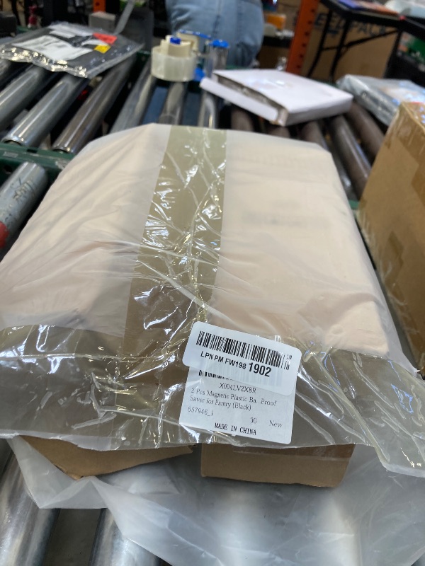 Photo 1 of 2 Pcs Magnetic Plastic Bag Holder Magnetic Grocery Bag Storage Organizer Wall Mount Plastic Bags Dispenser Wide Opening Dispenser Fingerprint Resistant Smudge Proof Saver for Pantry (Black)