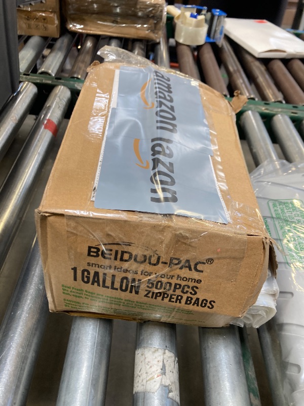 Photo 1 of BEIDOU-PAC Gallon Food Storage Freezer Bags, 500 Count | Double Zipper | 10.5" * 10.7", Freshness Easy Open Reclosable Clear Plastic Bags