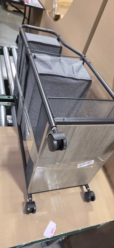 Photo 1 of 3-Tier Baby Diaper Caddy Organizer and Storage Cart, Mobile Metal Utility Cart with Rolling Wheels for Nursery Essentials with 4+2 Dividers, Large Capacity Rolling Cart For Bedroom, Bathroom, Nursery