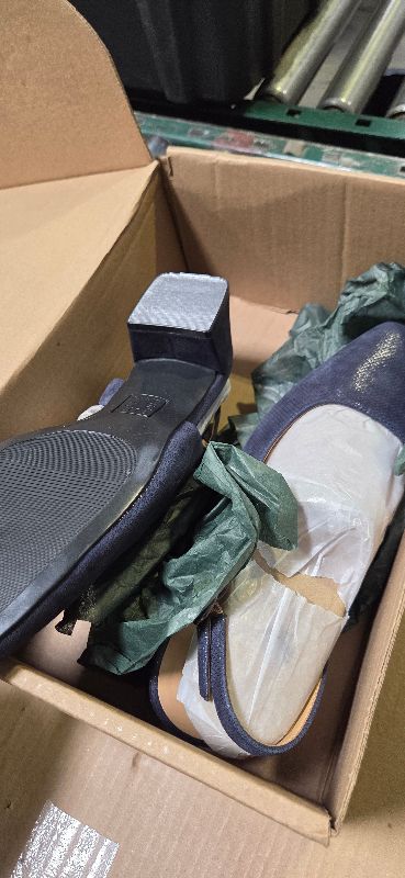 Photo 1 of Naturalizer Womens Jayla Low Heel Slingback Dress Shoe Pump Istmo Navy Suede 8.5 W