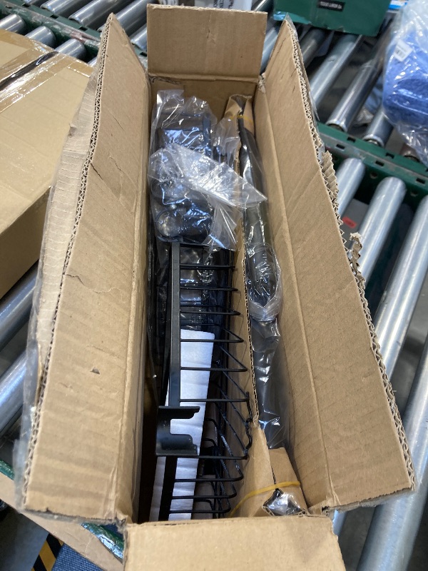 Photo 1 of Corner Shower Caddy Tension Pole: Adjustable Rustproof 4-Tier Inside Bathroom Organizer - 47-121 inch Quick Installation Bathtub Shelves for Shampoo Storage - Rod Floor Standing Bath Rack - Black